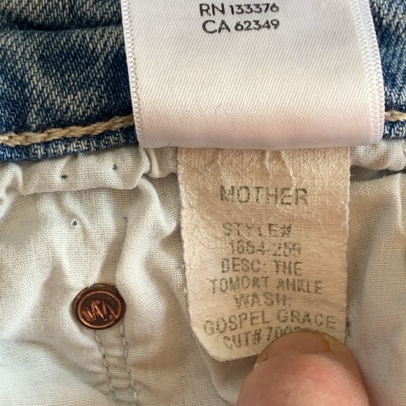 📌 MOTHER Superior Tomcat Ankle In Color Gospel Grace Jeans - Picture 6 of 9